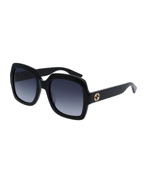 black gucci oversized sunglasses|gucci black rectangular sunglasses.